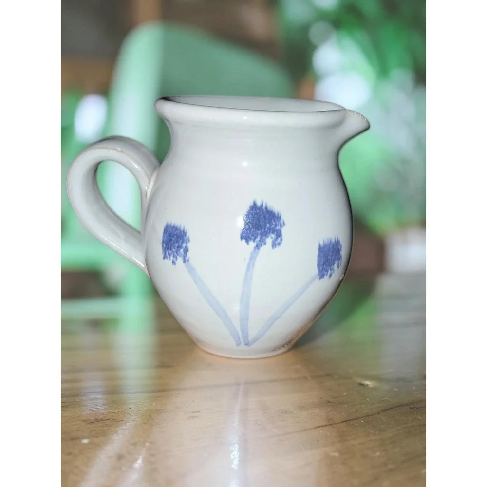 Vintage‎ Steven Pearce Pottery Creamer Pitcher Hand Painted Floral Stoneware
